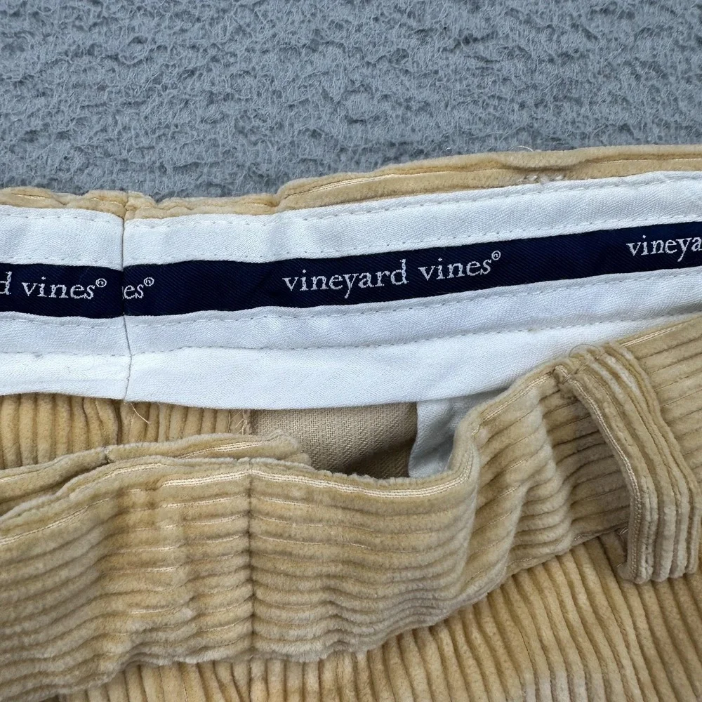Vineyard Vines Pants Mens 40 Tan Corduroy Straight Leg Casual Cotton‎ Flat Front